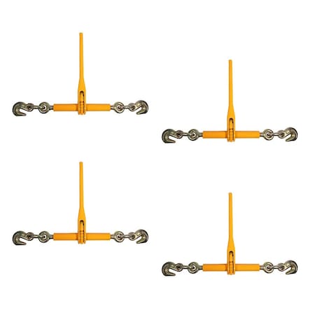 Mytee Products 5/16 in - 3/8 in Ratchet Chain Binder - Yellow, 4PK CBRS516-YLWx4