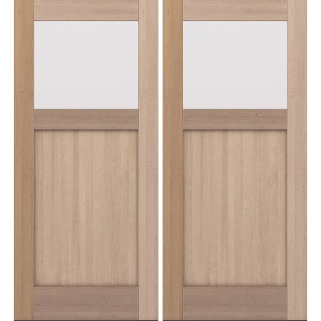 Doornmore CRF-P1G1, 74.5" x 82" ( 2x36" Door) Left Hand, Mahogany Top View Exterior Door CRF-P1G1-SW-3680_2_LI