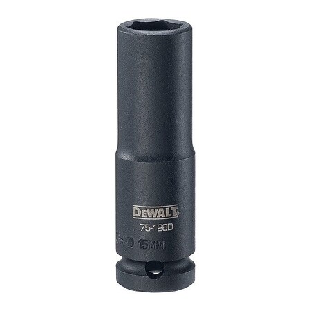 Dewalt Deep Impact Socket, 6PT, 1/2IN DR, 15MM DWMT75126OSP