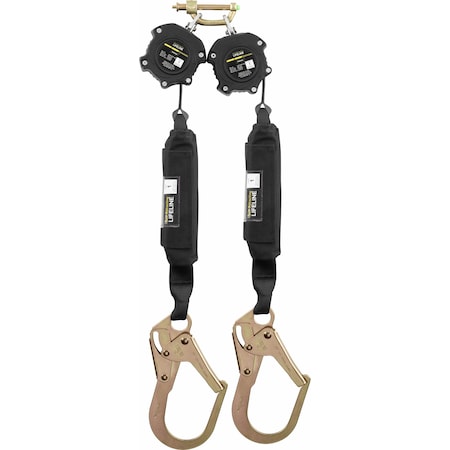 Ironwear 6' Webbing Twin Leg Class 1 SRL w/ Steel Rebar Hooks 2206D-SRH-NS