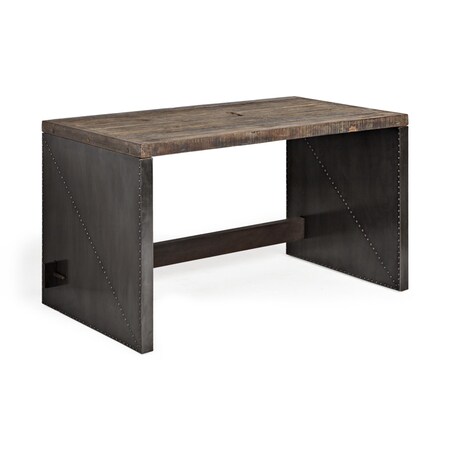 Homeroots 52" Dark Brown and Gray Writing Desk 380202