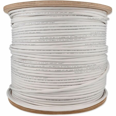 Add-On 1000FT NON-TERMINATED CAT6A STRAIGHT WHITE UTP COPPER PVC PATCH CABL ADD-CAT6ABULK1K-WE