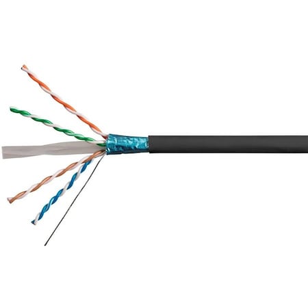 Monoprice Data Cable, Cat 6, 23 AWG, 1000ft, Black 18609