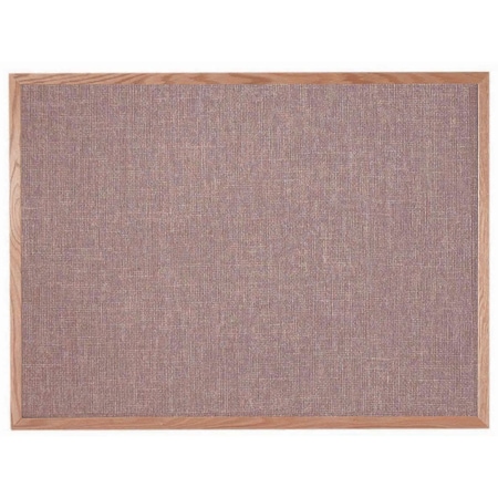 Aarco Designer Fabric Bulletin Board w/ an Oak Frame, Frame: Clear Lacquer, Board: Pumice 36''Hx48''W OF3648022