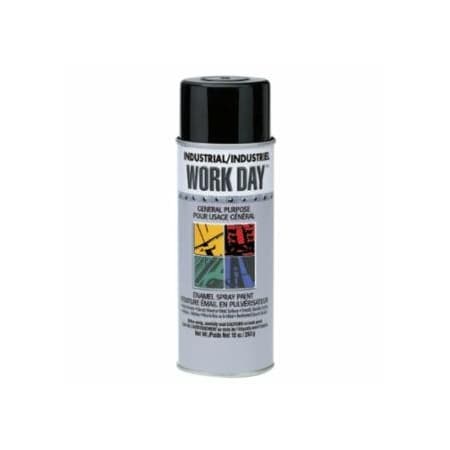 Krylon Industrial Industrial Work Day, Enamel Paint, 10 oz Aerosol Can, Flat Black, 12PK 425-A04412007