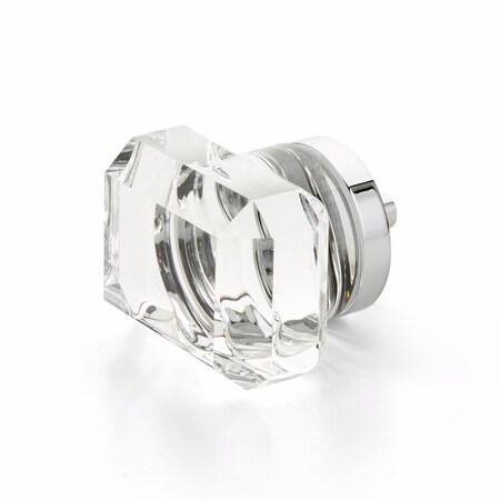 Schaub City Lights Rectangular Glass Knob Polished Chrome Finish 52-26