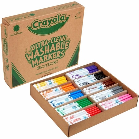Crayola Fine Line Markers Classpack, Assorted, 200PK CYO588211