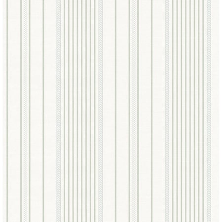 A-Street Prints Navarres Stripe Light Green Faux Linen Wallpaper 4172-27485