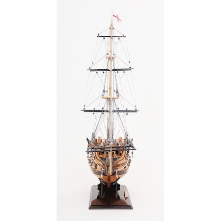 Homeroots 29" Wood Brown HMS Victory Bow Section Hand Painted Decorative Boat 401911