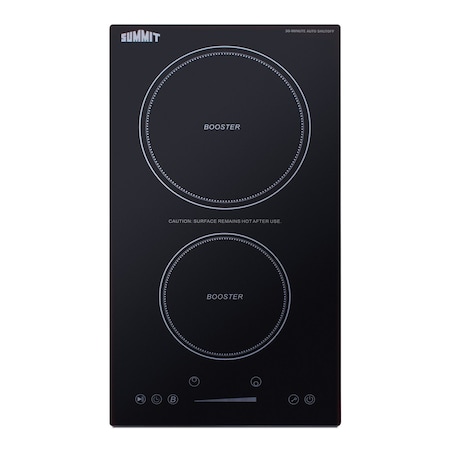 Summit 12in Wide 208-240V 2-Zone Induction Cooktop With Safety Shutoff SINCH230V2B