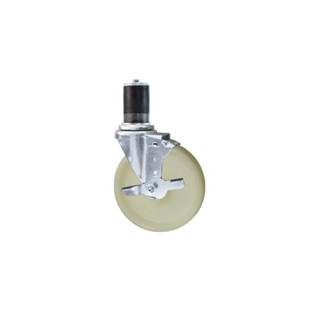 Service Caster 5'' SS Nylon Swivel 1-1/2'' Expanding Stem Caster with Brake SCC-SSEX20S514-NYS-TLB-112