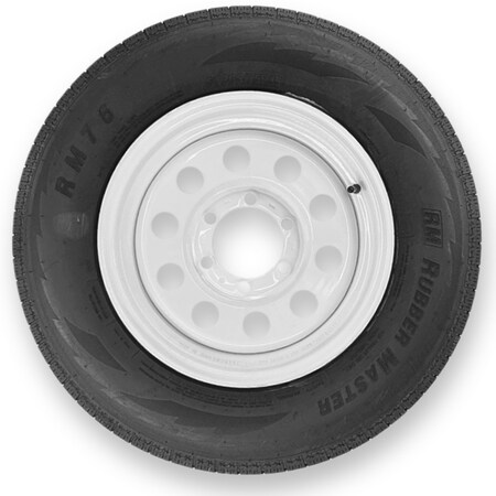 Rubbermaster - Steel Master ST205/75R15 10 Ply 6 On 5.5 Bolt, White Wheel Assemblies 599554