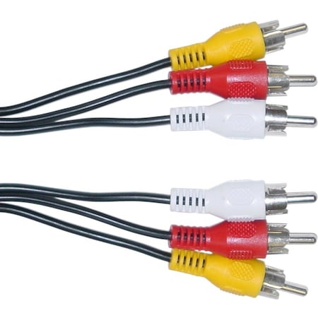Cable Wholesale RCA Audio / Video Cable, 3 RCA Male, 6 foot 10R1-03106