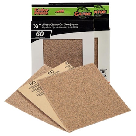 Gator Finishing 5133 4.5 x 5.5 in. 60 Grit Aluminum Oxide Sanding Sheet, 25PK 197339