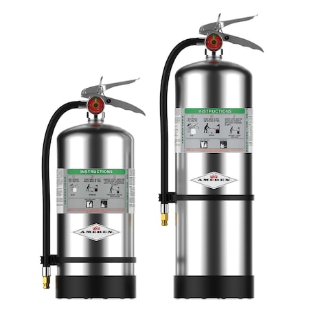 Amerex Fire Extinguisher, 6 L Capacity, Class K , UL Rating2A:K , Potassium Citrate/Acetate C260