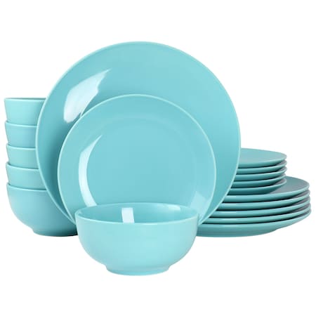 Elama Luna 18 Piece Porcelain Dinnerware Set in Blue EL-LUNA18-BLUE