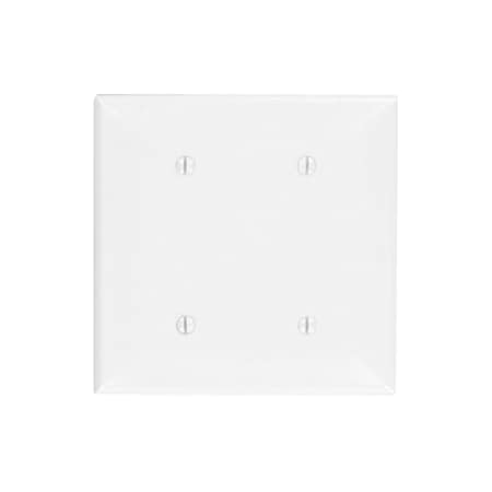 Leviton Blank Wallplate, Standard Size, Gang 2, Ivory 80734-I