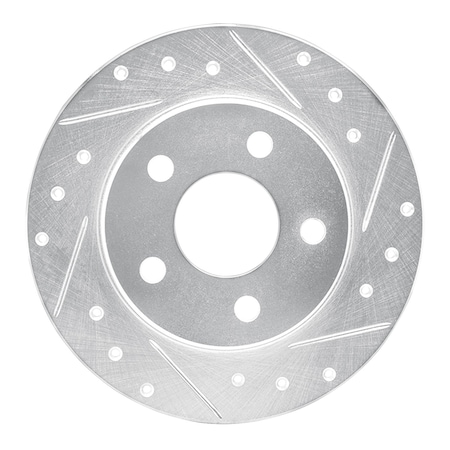 Dynamic Friction Co DFC Brake Rotor - Drilled and Slotted - Silver 631-54032R