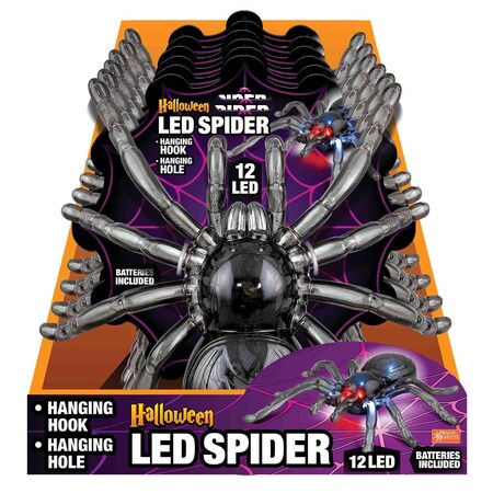 Magic Seasons Multicolored 8 in. LED Halloween Spider 768457