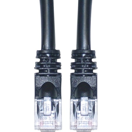 Cable Wholesale Cat6 Black Copper Ethernet Patch Cable, Snagless/Molded Boot, POE Compliant, 2 foot 10X8-02202