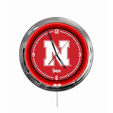 Holland Bar Stool University of Nebraska 16 LED Wall Clock ClkL16