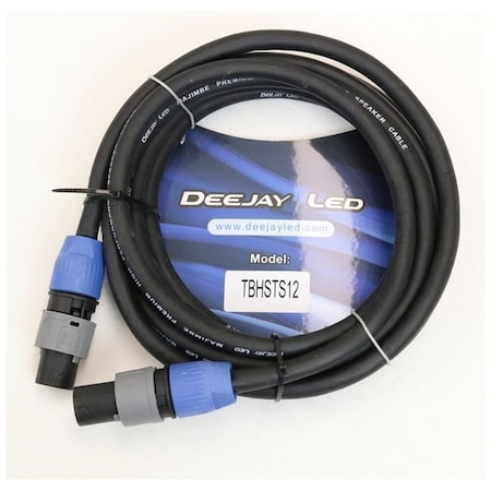 Deejay Led 12 Foot Length SPEAKON 4-Connector to SPEAKON 4-Connector Audio Cable TBHSTS12
