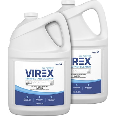 Diversey All Purpose, Virex Dsnfctnt Clnr, 1gal, PK2, Container, 1 gal, Citrus, 2 PK CBD540557