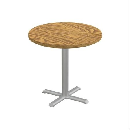 Correll Round Cafe Table, 30 in W, 30 in L, 29 in H, Particleboard Top, Medium Oak SXT30R-06-98-06