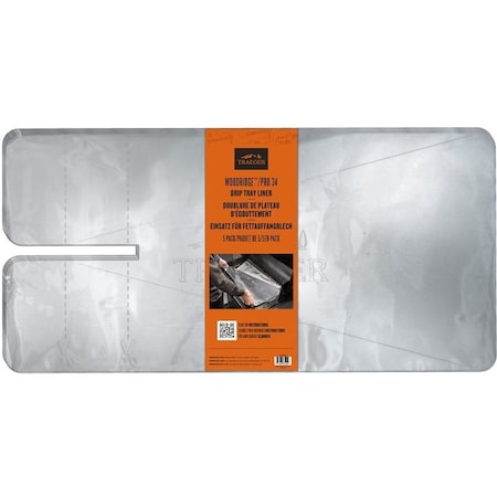 Traeger Drip Tray Liner, Aluminum, For: Pro 34 Grills, 5PK BAC818