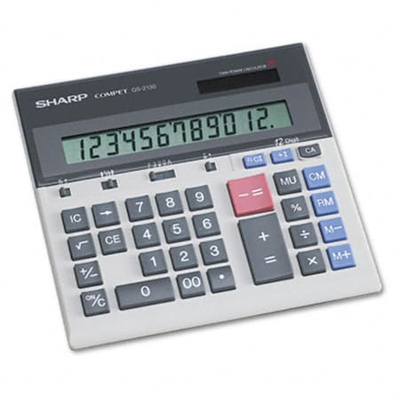 Sharp QS-2130 Compact Desktop Calculator 12-Digit LCD SH32789