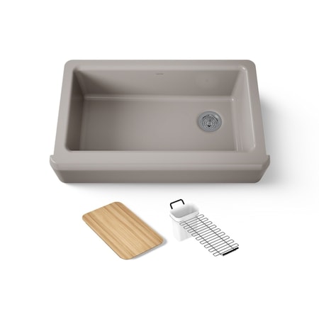 Kohler Riverby 35-3/4" undermount single-bowl farmhouse workstation kitchen sink 24564-TRF