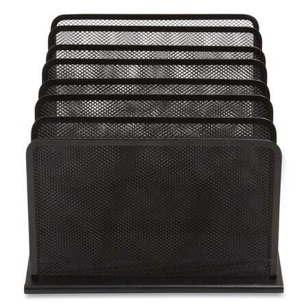Tru Red Wire Mesh Incline Sorter, Open Design, 5 Sections, Letter-Size, 7.72 x 11.65 x 10.83, Matte Black TR57554-CC