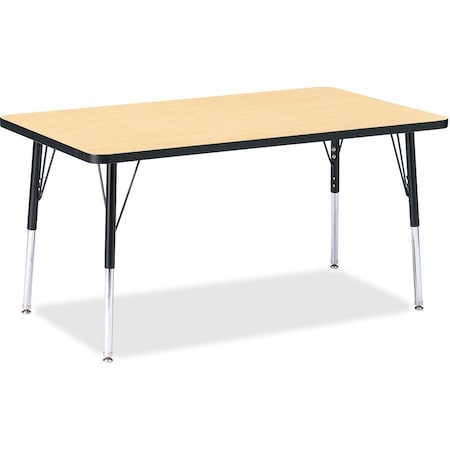 Jonti-Craft Berries Rectangle Activity Table, 30 in. x 48 in., A-height, Maple/Black/Black 6473JCA011