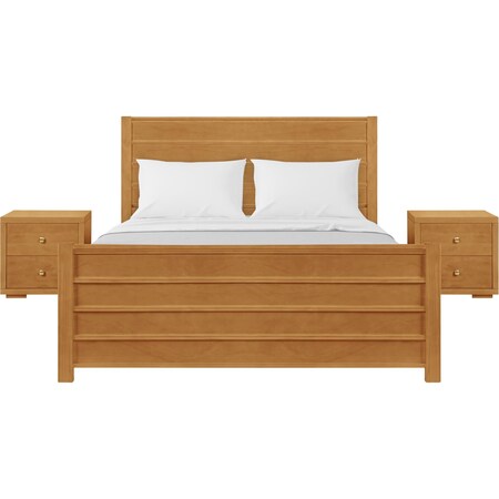 Homeroots Three Piece Oak Solid Wood Bedroom Set 523698