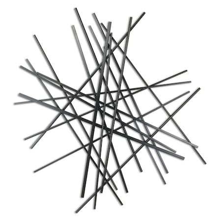 Homeroots 35" X 34" Black Metal Abstract Hanging Dimensional Sculpture 483358