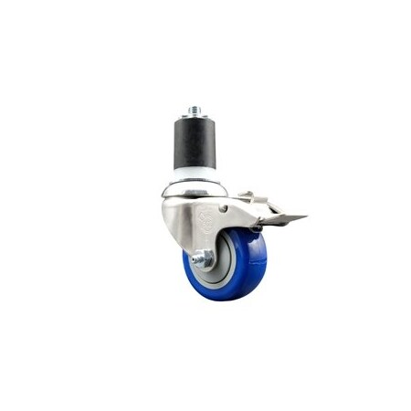 Service Caster 3.5 Inch 316SS Blue Poly Swivel 1-7/8 Inch Expanding Stem Caster Lock Brake SCC SCC-SS316TTLEX20S3514-PPUB-BLUE-178