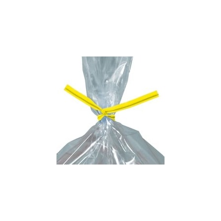 Bubblefast 2000-6 x 5/32'' Yellow Plastic Twist Ties, 2000PK BFPLT6Y