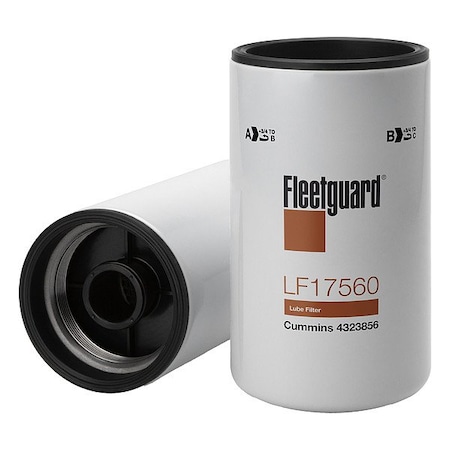 Fleetguard Oil Filter, Cellulose, Vehicle Specific LF17560
