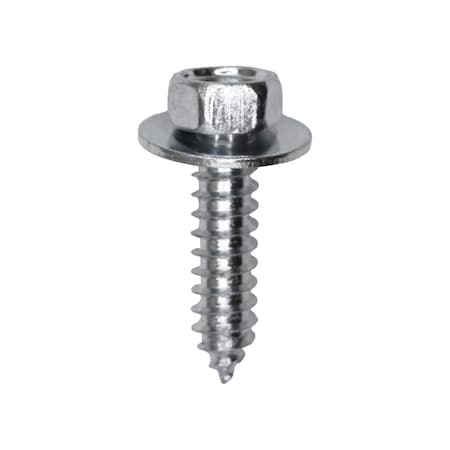 14 x 1in Indented Hex Head Sems Tapping Screw 3/8in Hex Zinc, 100PK