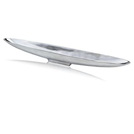 Homeroots 47" Contempo Shiny Silver Extra Large Long Boat Tray 373781