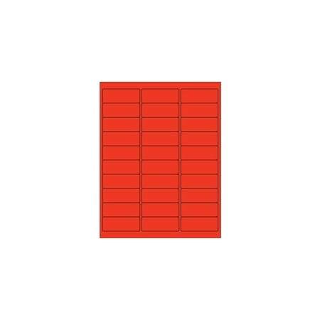 Bubblefast 2 5/8 x 1'' Red Rectangle Laser Labels-30 Labels per Sheet BFLL173R