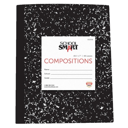 School Smart 8.5 x 7 In. Flexible Cover Marbleback Composition Book- 96 Pages 2058