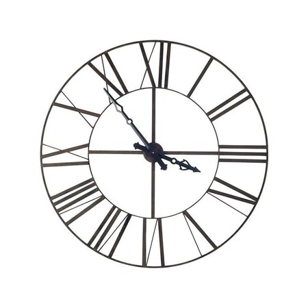 Homeroots 50" Circle Black Metal Skeleton Wall Clock 376232