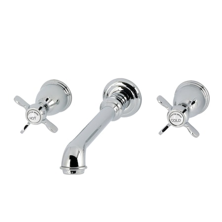 Kingston Brass Double-Handle Wall Mount Bathroom Faucet, Polished Chrome KS7121BEX