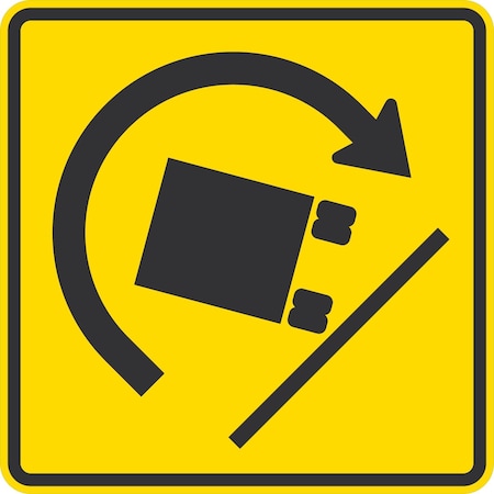 Lyle Truck Rollover Warning (Sharp Right Turn Symbol), 24x24, Diamond Grade, Yellow G-12653-DG_24x24