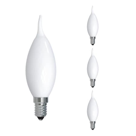 Bulbrite 60-Watt Dimmable (E12) Candelabra Screw Base Milky Filament CA10 LED Light Bulb, 3000K, 4PK 862692