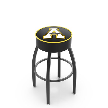Holland Bar Stool Co 30" Appalachian State Cushion Seat, Blk Wrinkle Base Swivel Bar Stool L8B130AppStU