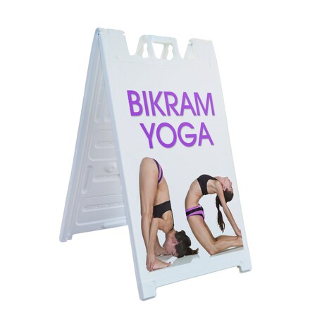 Signmission Bikram Yoga, A-Frame & 2 Decals Installed, Heavy-Duty Plastic Frame SBHD-D-2436-Bikram Yoga