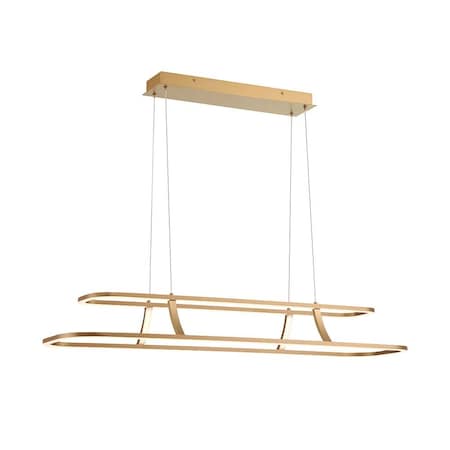 Eurofase Cadoux Trasitional Integrated LED Indoor Chandelier, 1-Light, Rectangle, Dimmable, Gold 43877-027