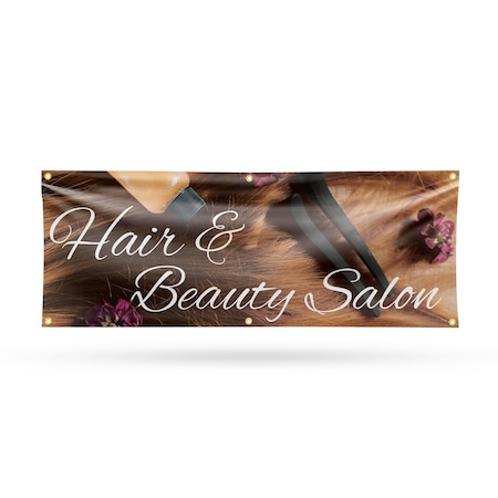 Signmission Hair & Beauty Salon, 24 Inch x 72 Inch, Vinyl Banner B-72-30688